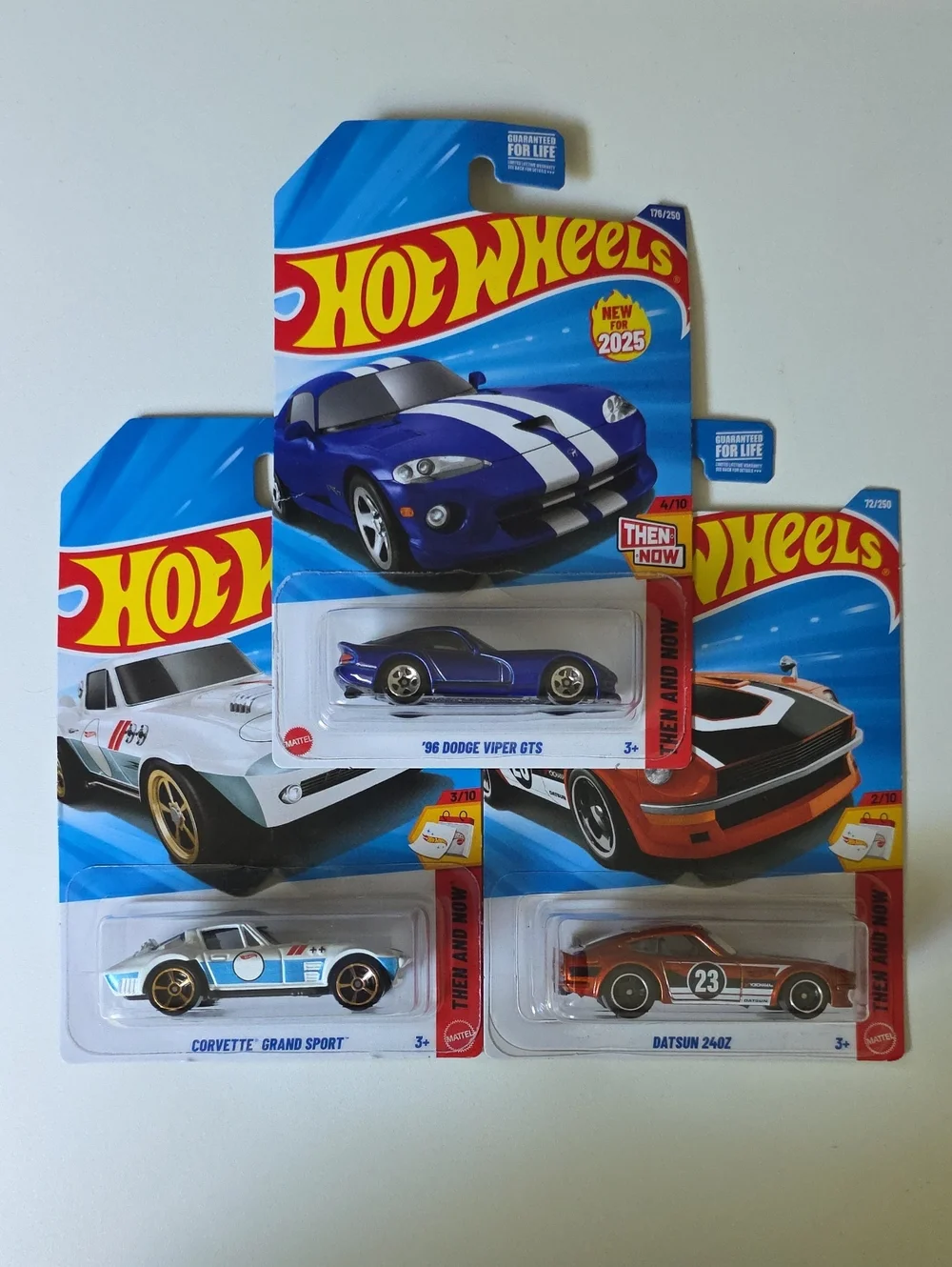Hot Wheels Then and Now '96 Dodge Viper, Corvette Grand Sport, Datsun 24oz